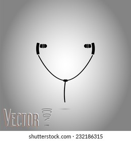 Headphones icon. Flat design style. Made in vector