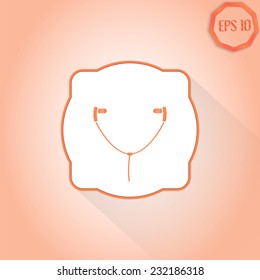 Headphones icon. Flat design style. Made in vector