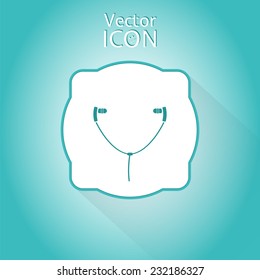 Headphones icon. Flat design style. Made in vector