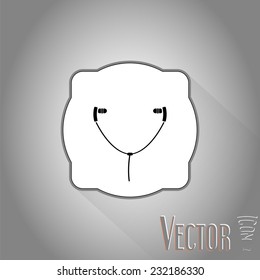 Headphones icon. Flat design style. Made in vector