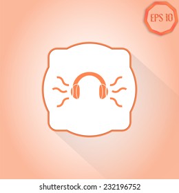 Headphones icon. Flat design style. Made in vector