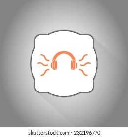 Headphones icon. Flat design style. Made in vector