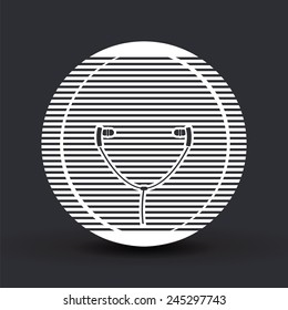 Headphones icon. Flat design style. Made in vector