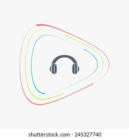 Headphones icon. Flat design style. Made in vector