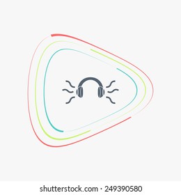 Headphones icon. Flat design style. Made in vector
