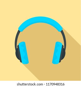 Headphones icon. Flat illustration of headphones vector icon for web design