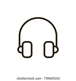 Headphones icon flat icon. Single high quality outline symbol of music for web design or mobile app. Thin line signs of headset for design logo, visit card, etc. Outline logo of audio