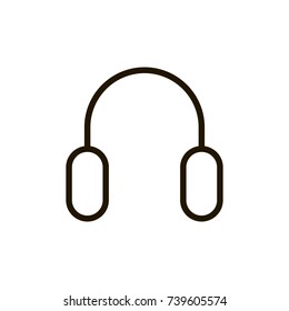 Headphones icon flat icon. Single high quality outline symbol of music for web design or mobile app. Thin line signs of headset for design logo, visit card, etc. Outline logo of audio