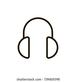Headphones icon flat icon. Single high quality outline symbol of music for web design or mobile app. Thin line signs of headset for design logo, visit card, etc. Outline logo of audio