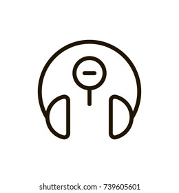 Headphones icon flat icon. Single high quality outline symbol of music for web design or mobile app. Thin line signs of headset for design logo, visit card, etc. Outline logo of audio
