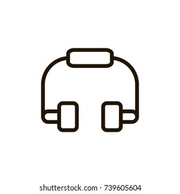 Headphones icon flat icon. Single high quality outline symbol of music for web design or mobile app. Thin line signs of headset for design logo, visit card, etc. Outline logo of audio