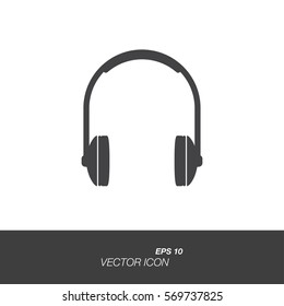 Headphones icon in flat style isolated on white background. Headphones symbol for your design and logo. Vector illustration EPS 10.