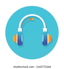 Headphones icon flat vector design