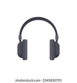 Icono de los auriculares vector plano. Micrófono de jugador. Servicio al cliente aislado