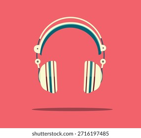 Ilustración vectorial plana del icono de los auriculares