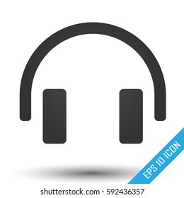 Headphones icon. Flat icon of headphones. Vector illustration