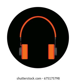 Headphones icon. Flat vector illustration