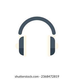 Headphones icon flat vector. Interface contact. Mail application isolated