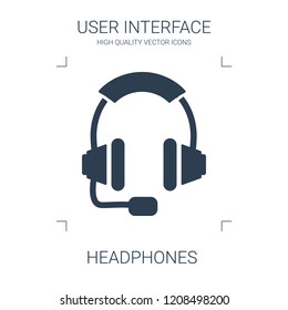 headphones icon. high quality filled headphones icon on white background. from user interface collection flat trendy vector headphones symbol. use for web and mobile