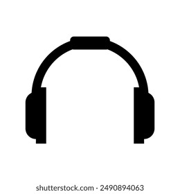 Headphones icon illustrated on background