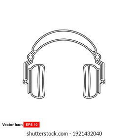 Icono de auriculares. Ilustración del diseño de iconos de auriculares planos.