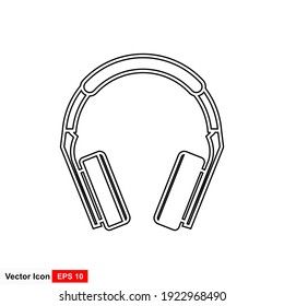 Headphones icon. Illustration of flat headphones icon design.