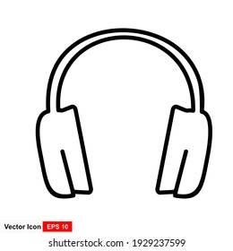Headphones icon. Illustration of flat headphones icon design.