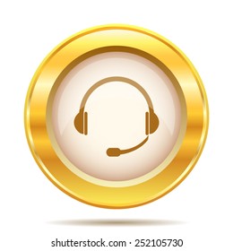 Headphones icon. Internet button on white background. EPS10 vector. 