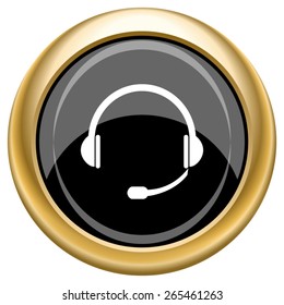 Headphones icon. Internet button on white  background. EPS10 Vector. 