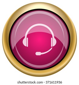 Headphones icon. Internet button on white background. EPS10 vector.