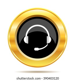 Headphones icon. Internet button on white background. EPS10 vector.