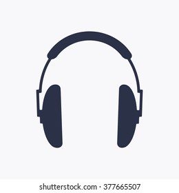 Headphones   icon,  isolated. Flat  design.