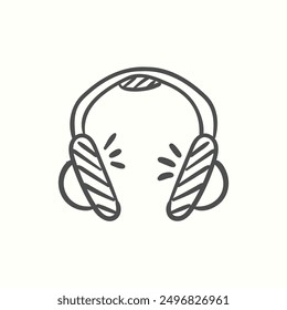 headphones icon, isolated handdrawn icon theme gadget