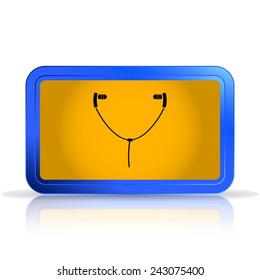 Headphones icon. Isolated on white background. Specular reflection. Made vector illustration