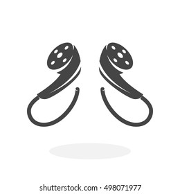 Headphones icon isolated on white background. Headphones vector logo. Flat design style. Modern vector pictogram for web graphics - stock vector