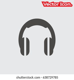 headphones icon isolated sign symbol and flat style for app, web and digital design. Vector illustration.