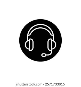 Headphones icon Line Art Logo set