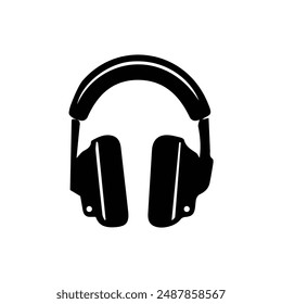 Headphones icon and line icon. Music symbol vector illustration