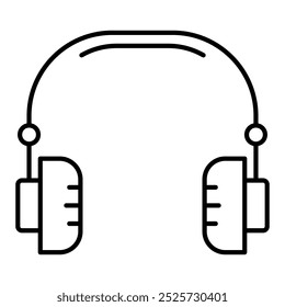 Icône casque en style ligne avec trait modifiable. Icône de musique dans le style ligne avec trait modifiable