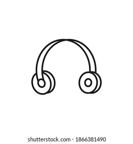 Headphones icon line style isolated on white background. Vector illustration