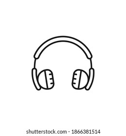 Headphones icon line style isolated on white background. Vector illustration