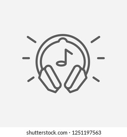 Headphones icon line symbol. Isolated vector illustration of  icon sign concept for your web site mobile app logo UI design.