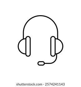 Headphones icon linear logo isolated