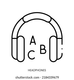 headphones icon. Linear style sign isolated on white background. Vector illustration