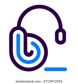 Headphones icon. A linear vector illustration of headphones isolated on white background.