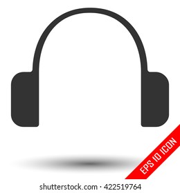 Headphones icon. Headphones logo. Flat icon of the headphones.