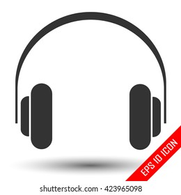 Headphones icon. Headphones logo. Flat icon of the headphones