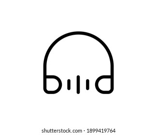 Icono de auriculares. Logo de auriculares. Icono plano de los auriculares. Ilustración vectorial.
