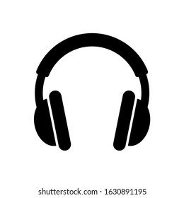 Headphones icon, logo isolated on white background. Earphones icon