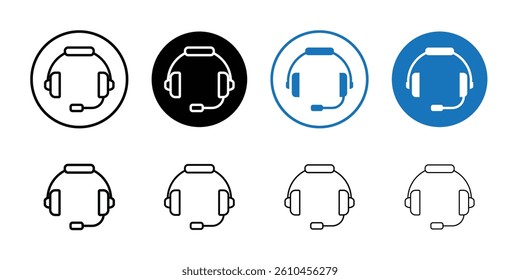 Headphones icon logo set vector